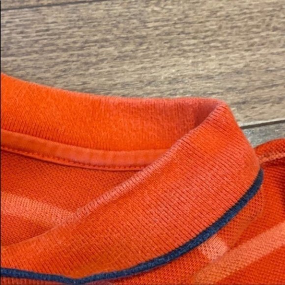 Adidas Climate Men Orange Collared Short Sleeve Striped Polo Shirt Size XXL - Picture 10 of 12